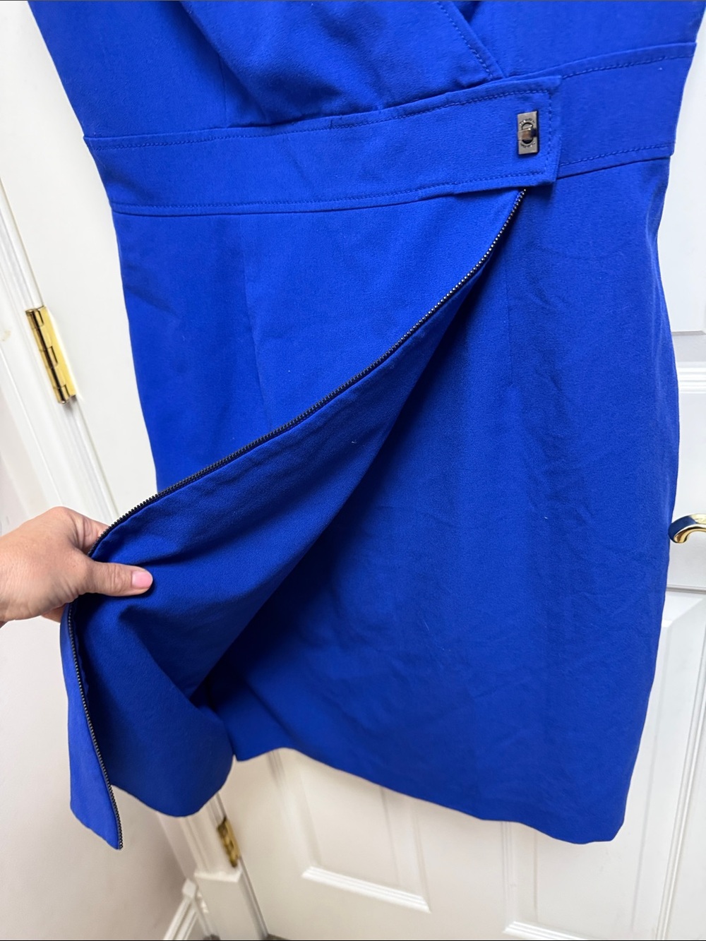 Calvin Klein Wear it to Work Dress Cobalt Blue Sheath Dress - Picture 4 of 9